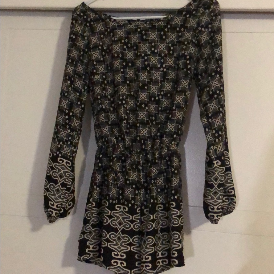 Black Pattern Romper